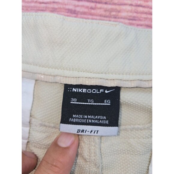 Nike Golf Dri-Fit Mens Beige Shorts 38 Textured fabric - Picture 3 of 8